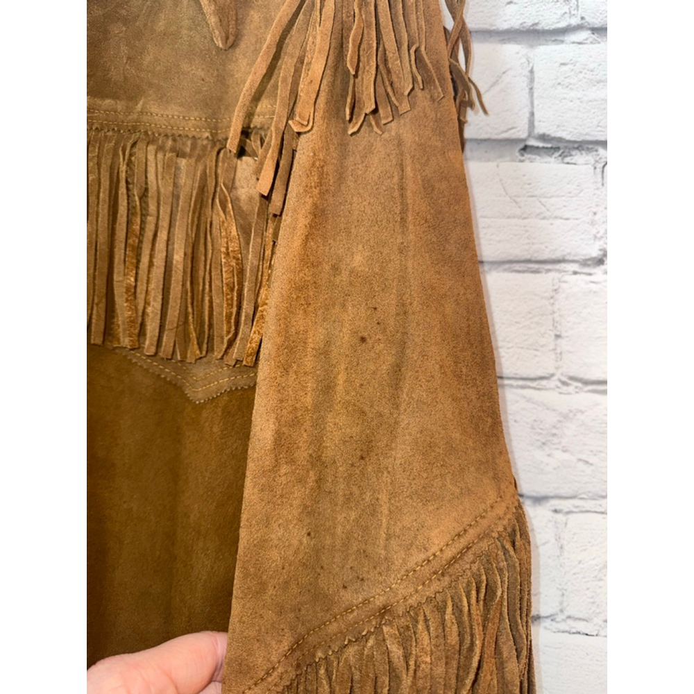 Brill Bros Timberline Milwaukee Brown Suede Fringed Jacket size 44 Large Vintage - Picture 7 of 13